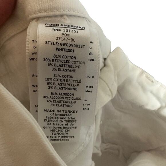 Good American White Destroyed High Rise Skinny Ankle Denim Jeans Women Sz 6/28 - Picture 8 of 8